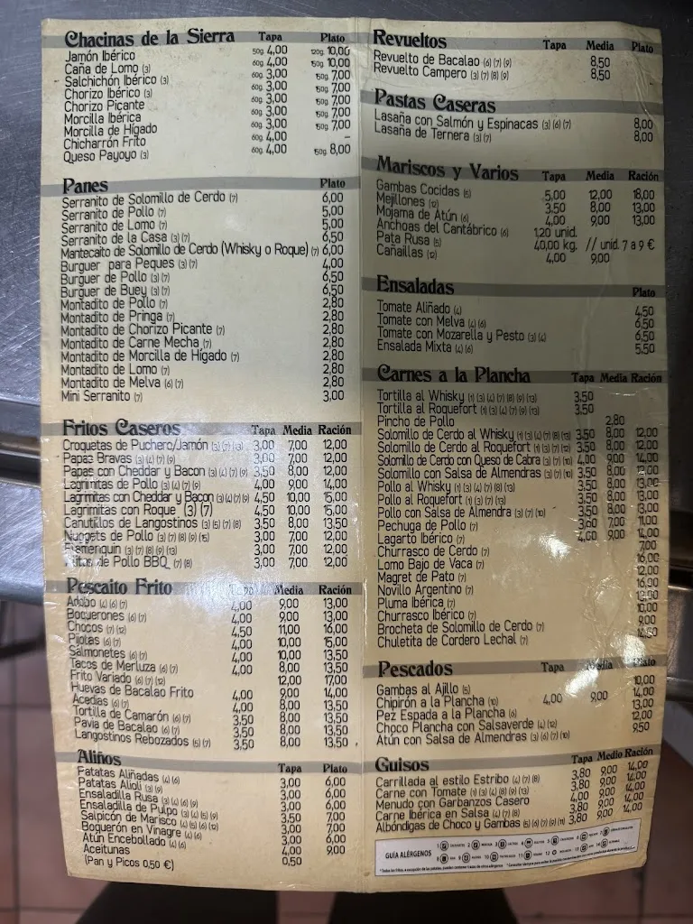 Menu_Bar restaurante El Estribo_Palomares del Río_image_1