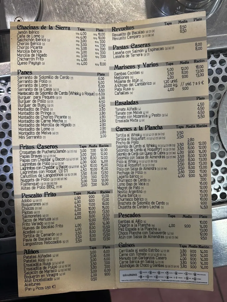 Menu_Bar restaurante El Estribo_Palomares del Río_image_2