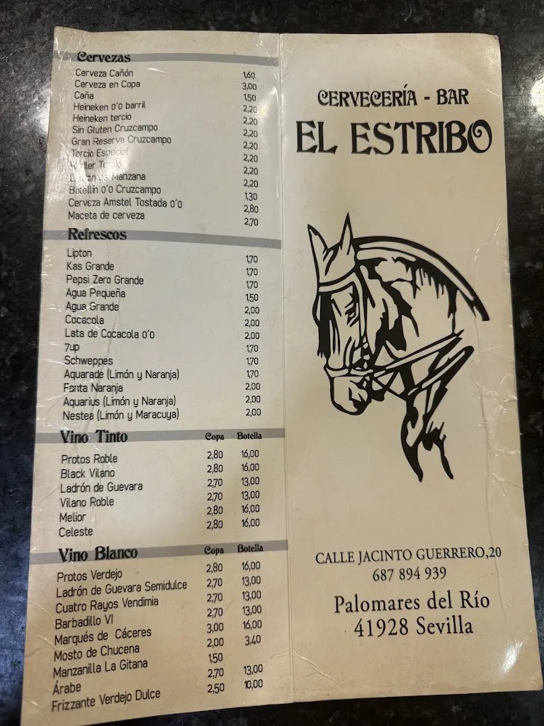 Menu_Bar restaurante El Estribo_Palomares del Río_image_3