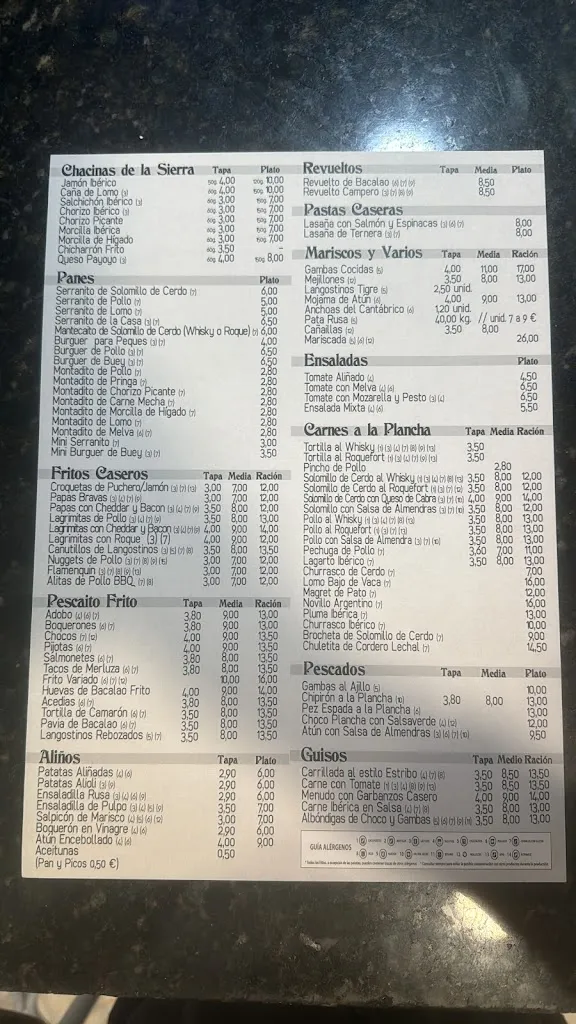 Menu_Bar restaurante El Estribo_Palomares del Río_image_4