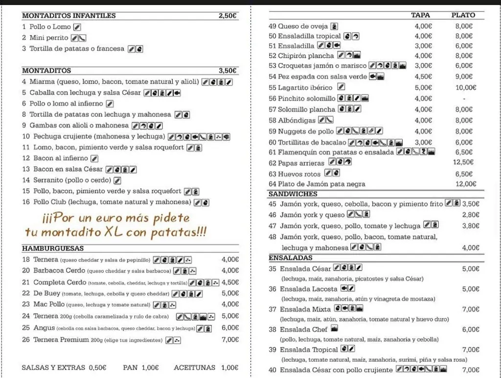 Menu_Cervecería LaCosta_Puebla de Cazalla La_immagine_2