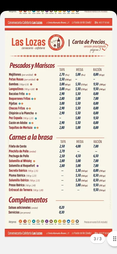 Menu_Bar Las Lozas_Puebla del Río La_image_1