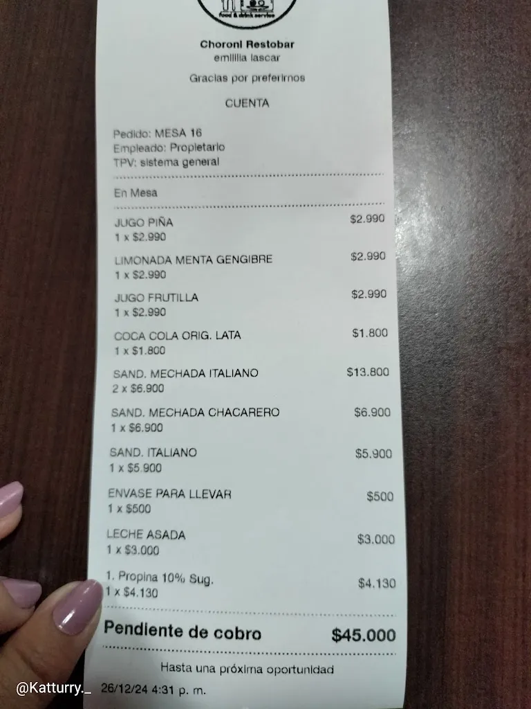 Menu_Choroní Restobar_Peñaflor_image_1