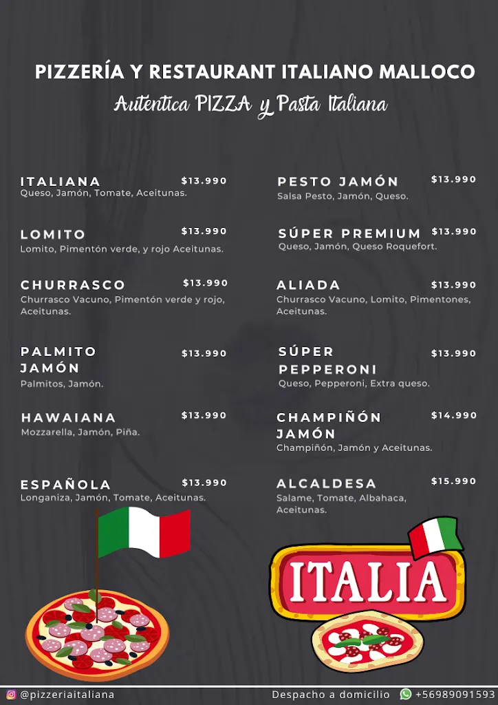 Menu_PIZZERIA ITALIANA Malloco. Restaurant Italiano_Peñaflor_image_1