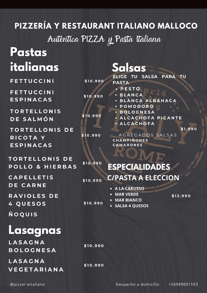 Menu_PIZZERIA ITALIANA Malloco. Restaurant Italiano_Peñaflor_image_3