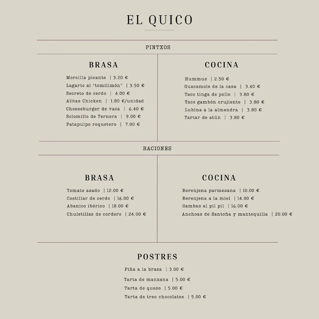 Menu_Braseria El Quico_Dalías_image_1