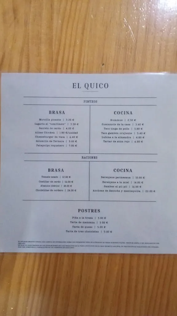 Menu_Braseria El Quico_Dalías_image_2