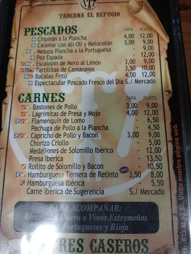 Menu_Taberna El Refugio_San Juan de Aznalfarache_image_1
