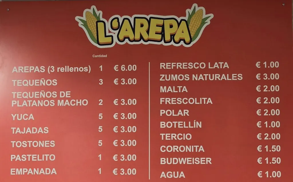 Menu_LA AREPA _San Juan de Aznalfarache_image_1