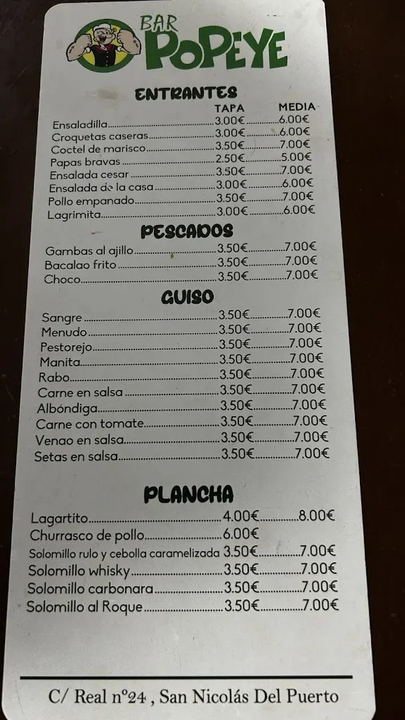 Menu_Bar Ancá Popeye_San Nicolás del Puerto_immagine_1