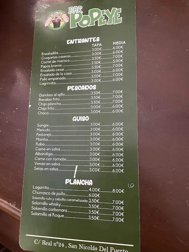Menu_Bar Ancá Popeye_San Nicolás del Puerto_immagine_4