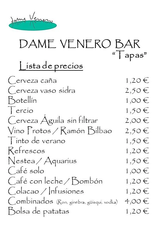 Menu_Dame Venero Bar_San Nicolás del Puerto_image_1