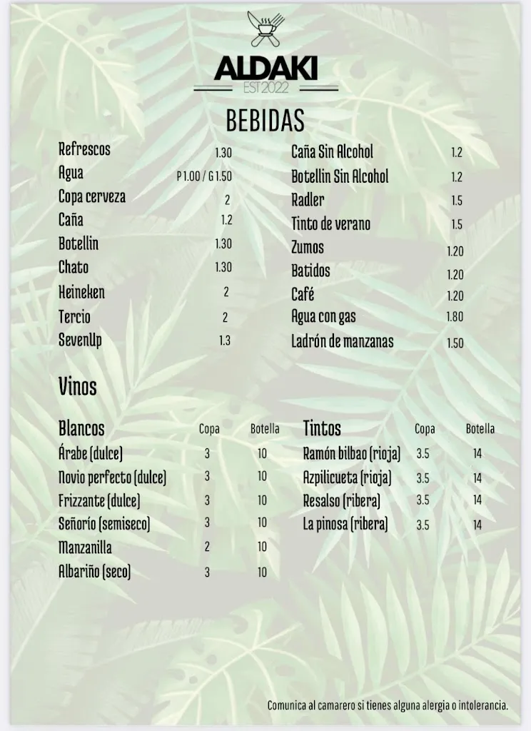 Menu_Bar Aldaki Tapas_Santiponce_image_3