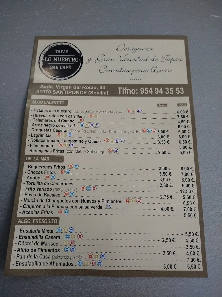 Menu_Kiosco del parque ambulatorio Lo NUESTRO_Santiponce_image_2