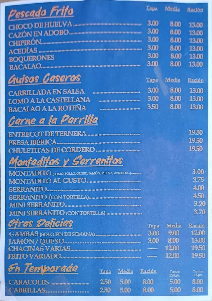 Menü_Bar El Barranco_Santiponce_Bild_2