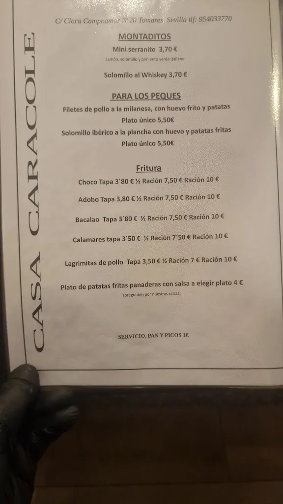 Menu_Casa Caracole_Tomares_immagine_2