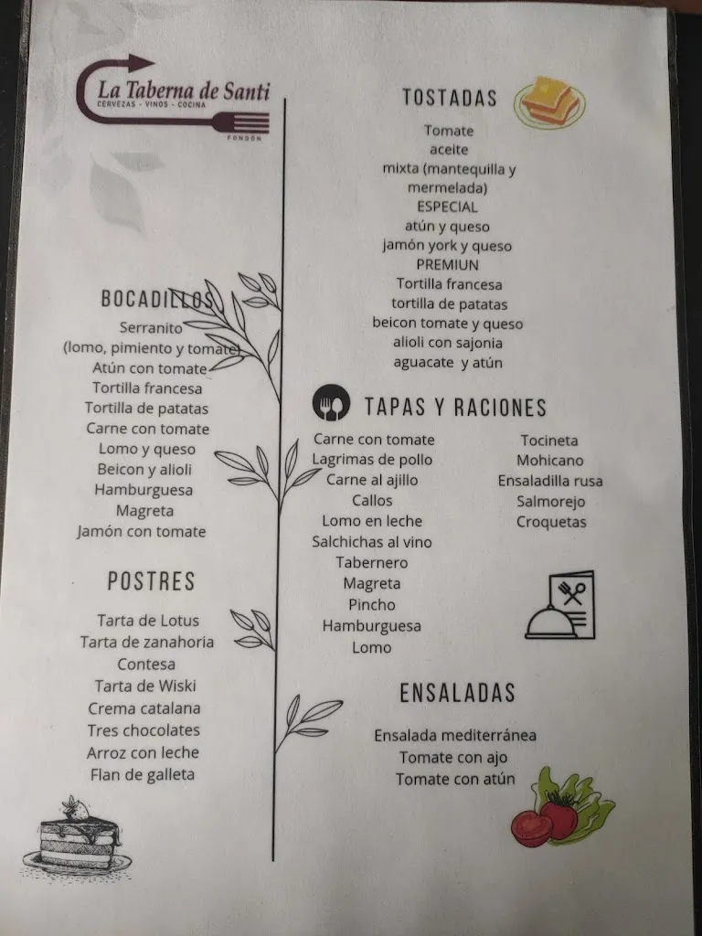 Menu_La Taberna de Santi_Fondón_immagine_1