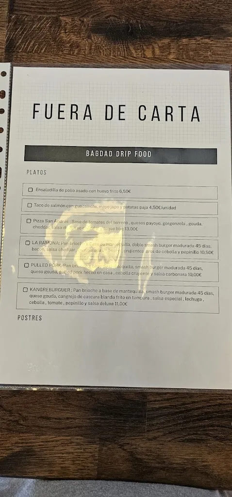 Menu_Bagdad Drip Food_Umbrete_image_1