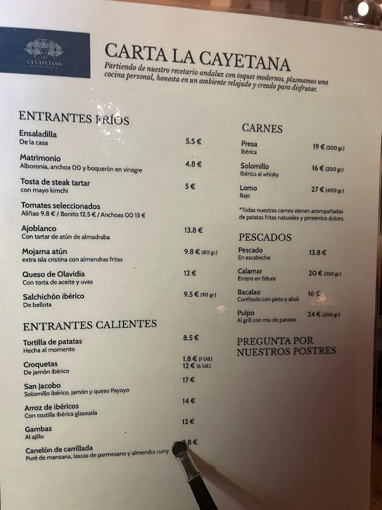 Menu_La Cayetana Marqués de Paradas | Restaurante Sevilla_Sevilla_image_2