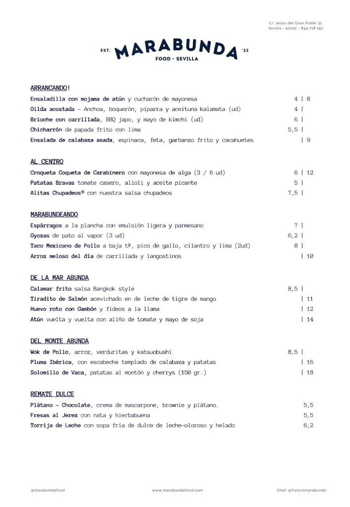 Menu_Marabunda Sevilla Restaurante tapas Bar_Sevilla_image_1