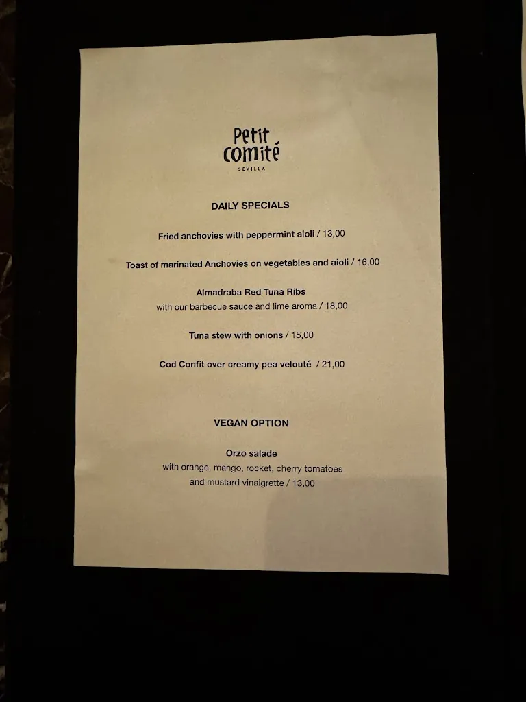 Menu_Petit Comité Sevilla_Sevilla_image_4