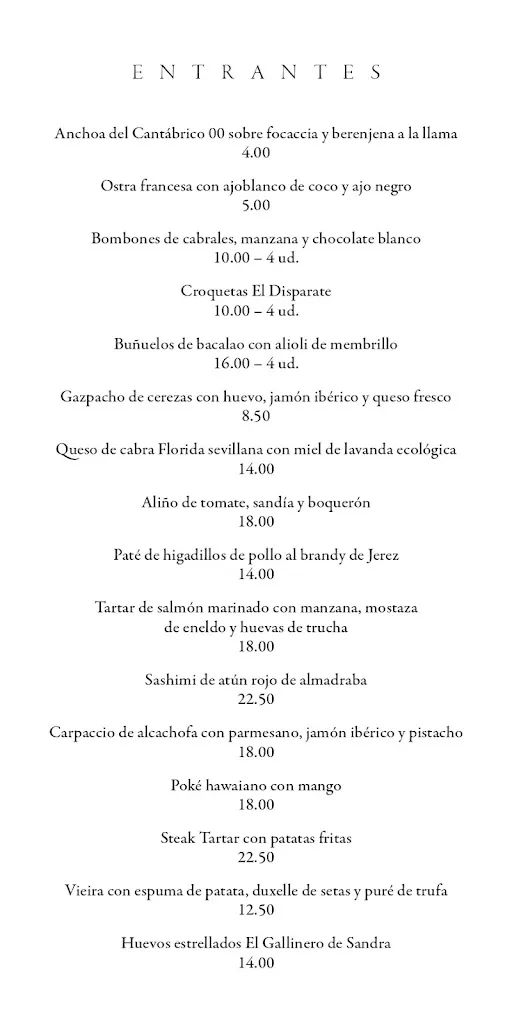 Menu_El Disparate_Sevilla_image_1