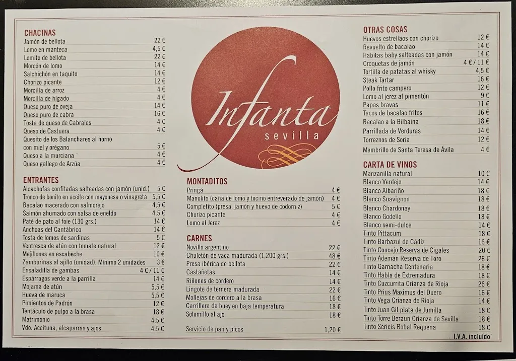 Menu_Bar restaurante Infanta Sevilla_Sevilla_image_1
