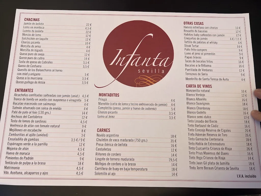 Menu_Bar restaurante Infanta Sevilla_Sevilla_image_2