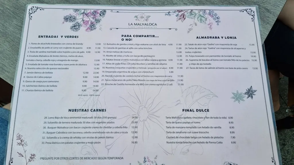 Menu_La Malvaloca_Sevilla_image_2