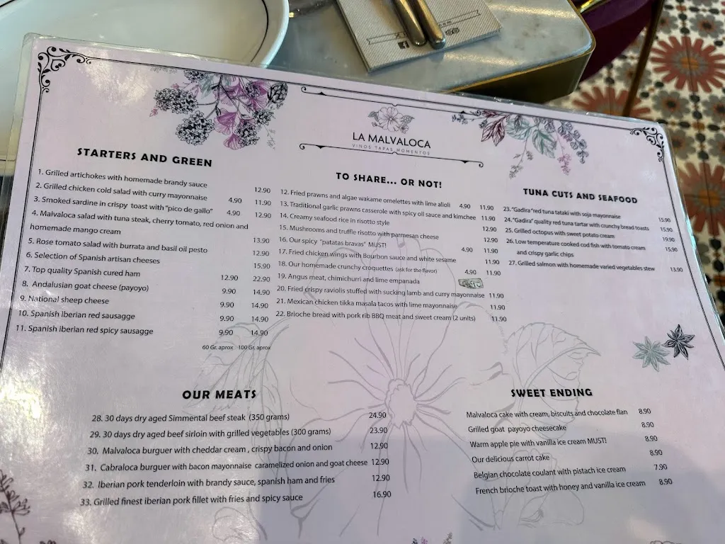 Menu_La Malvaloca_Sevilla_image_3