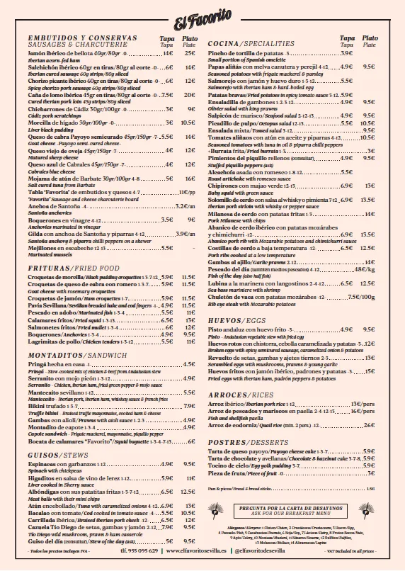 Menu_El Favorito - Bar de tapas | El Arenal, Sevilla_Sevilla_image_1