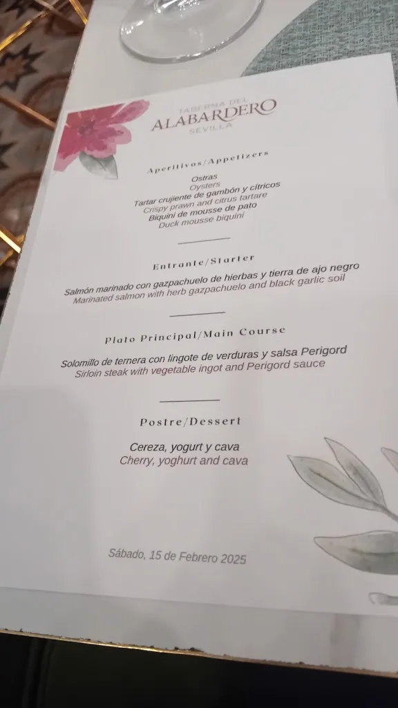 Menu_Taberna del Alabardero Sevilla - Restaurante en Sevilla centro_Sevilla_image_1