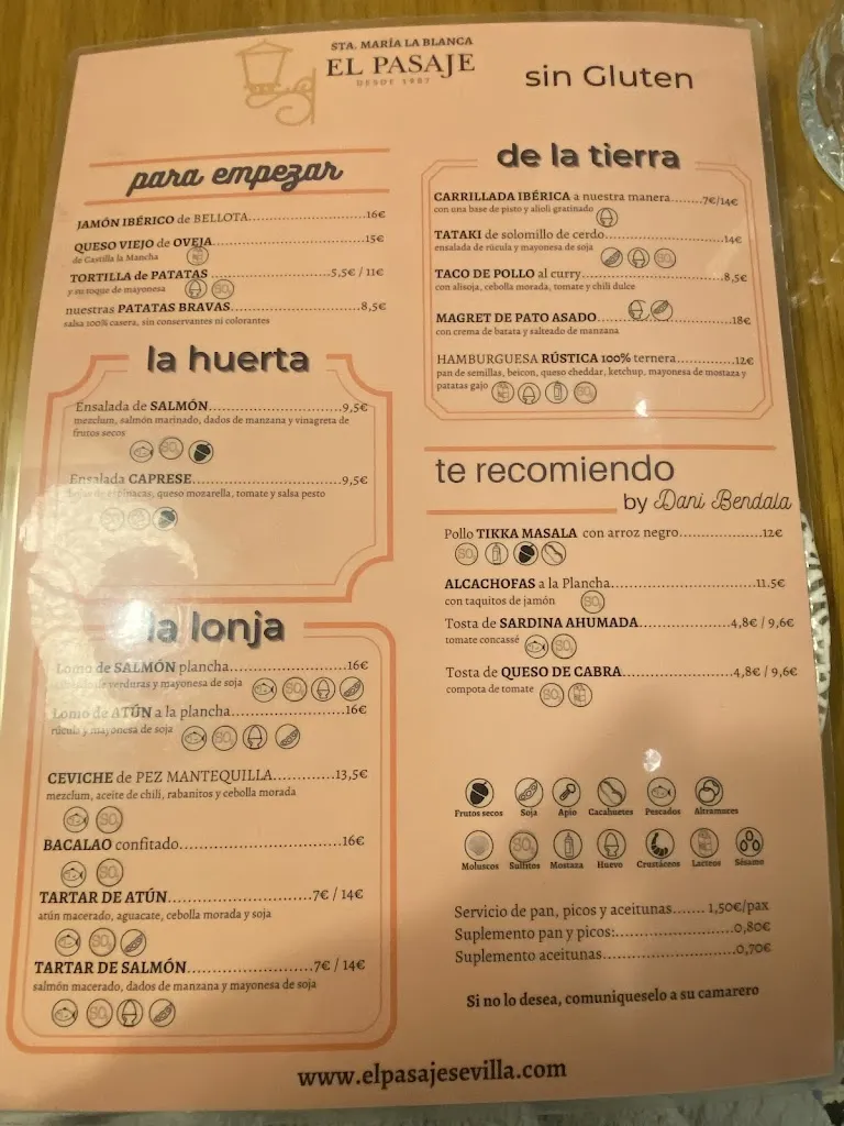 Menu_El Pasaje Santa María la Blanca_Sevilla_image_2