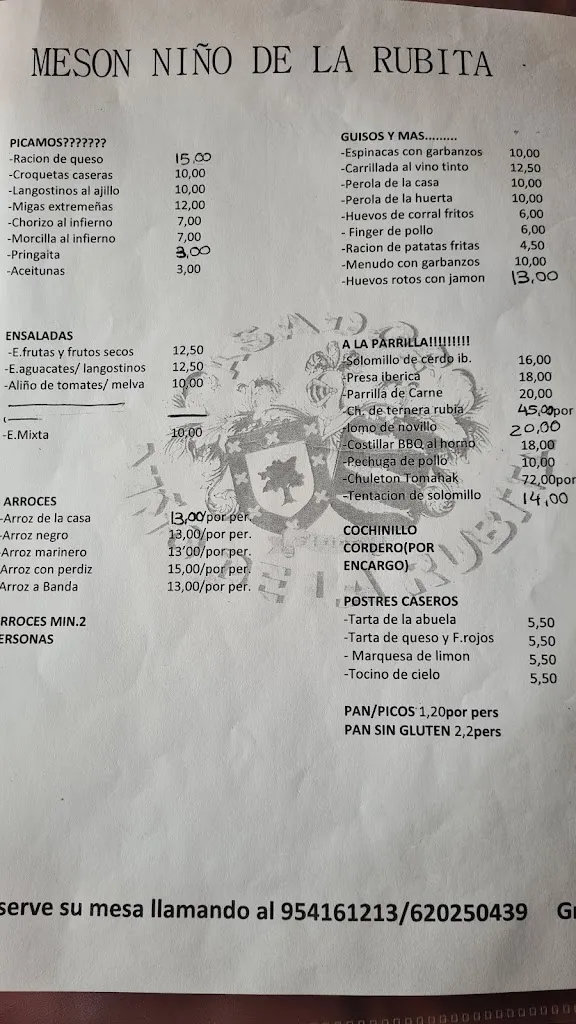 Menu_MESON EL NIÑO DE LA RUBITA_Valencina de la Concepción_image_2
