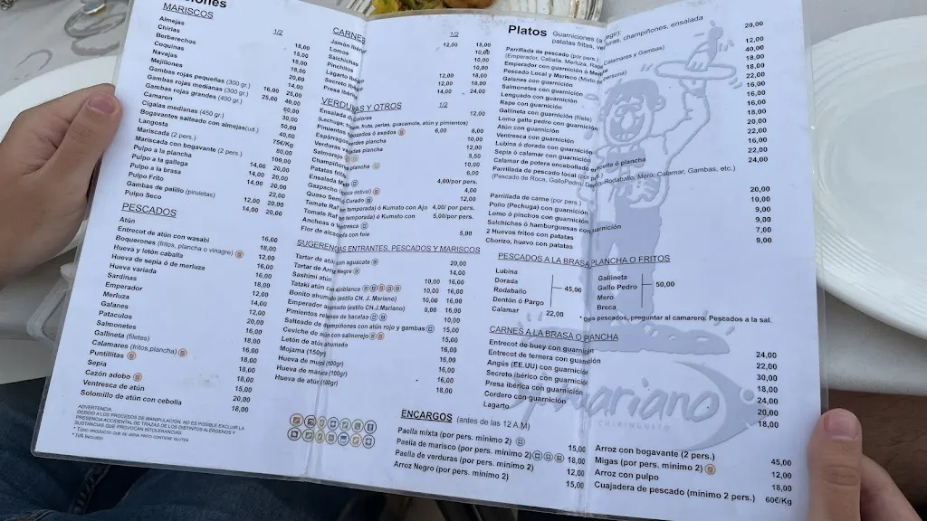 Menu_Juan Mariano Beachfront Restaurant_Carboneras_immagine_2