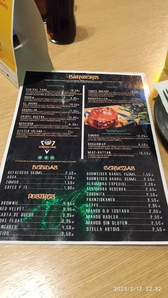 Menu_Central Park Utrera_Utrera_image_4