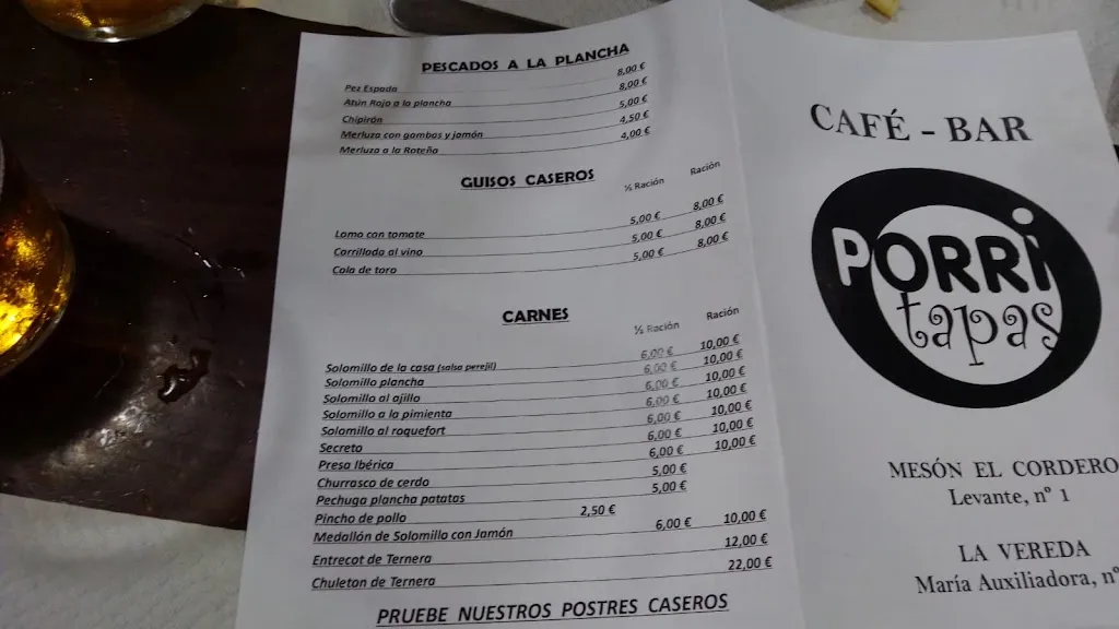 Menu_PORRI TAPAS MESON DEL CORDERO_Utrera_image_2