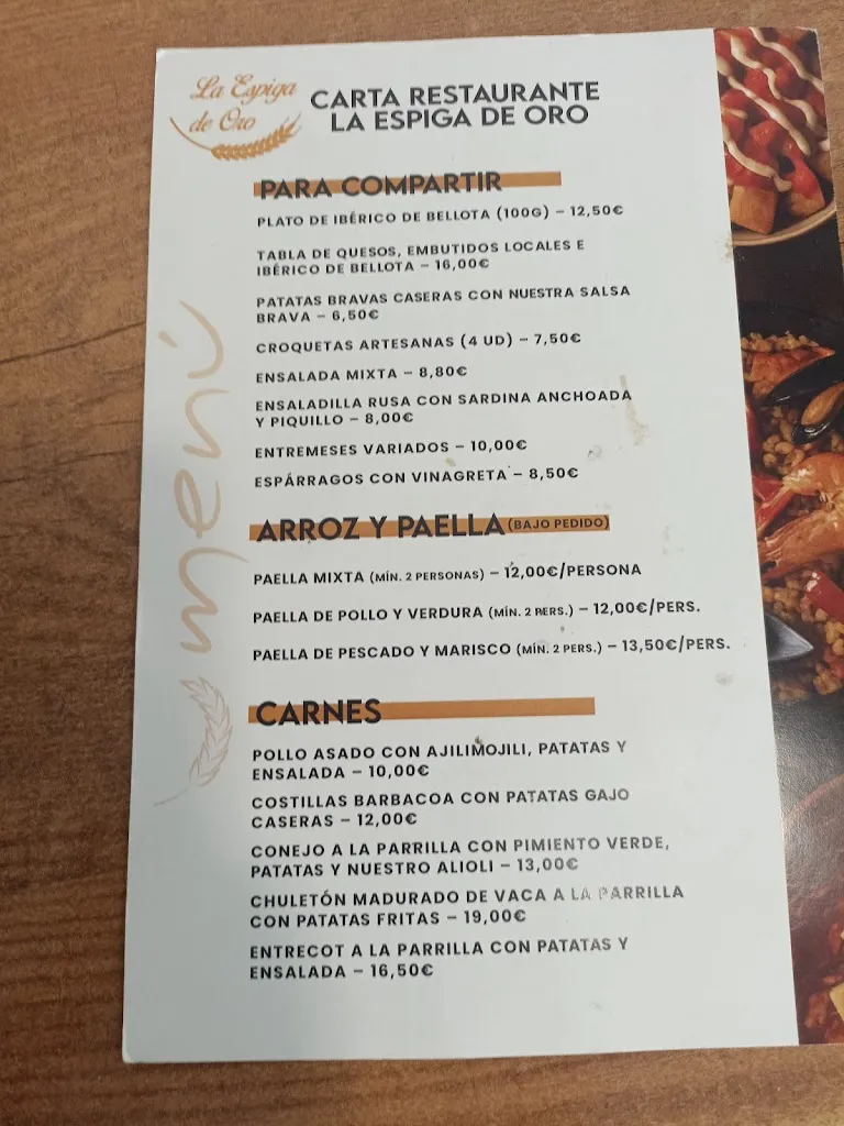 Menu_La Espiga de Oro C.B._Ágreda_image_1