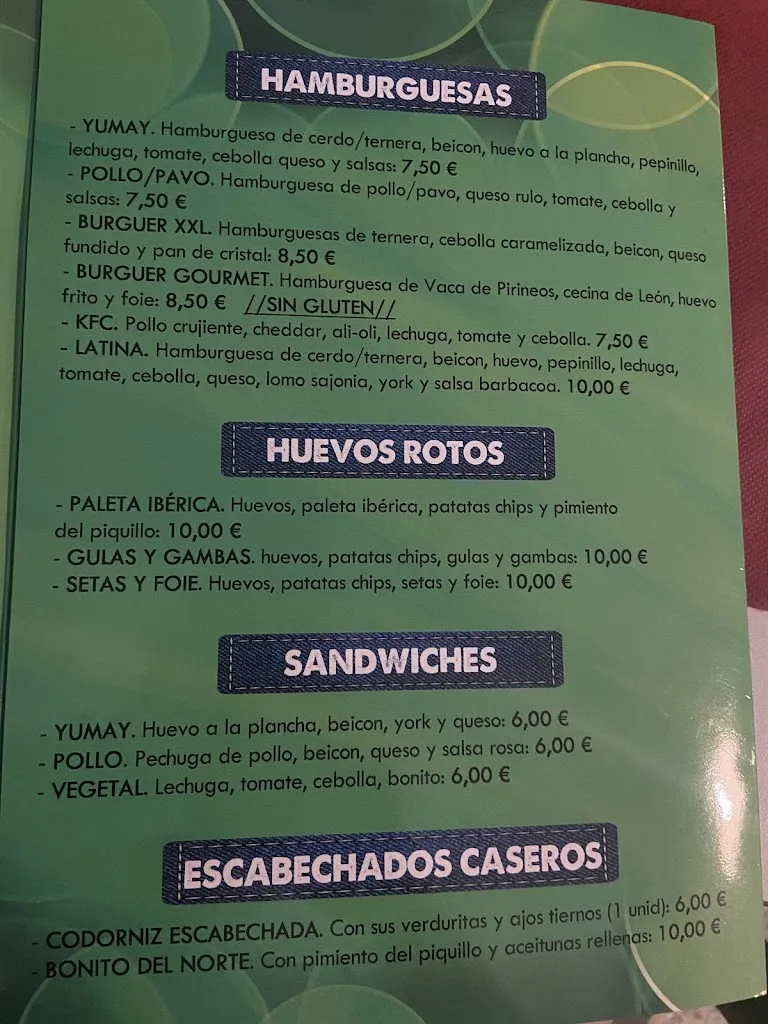 Menu_Yumay Sport Tavern_Ágreda_immagine_2