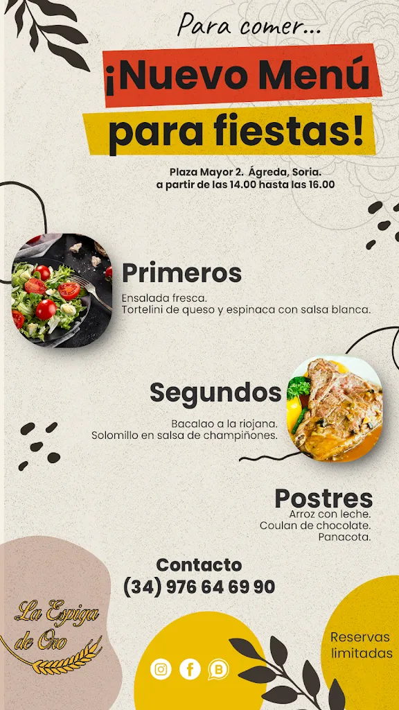 Menu_La Espiga De Oro_Ágreda_immagine_1