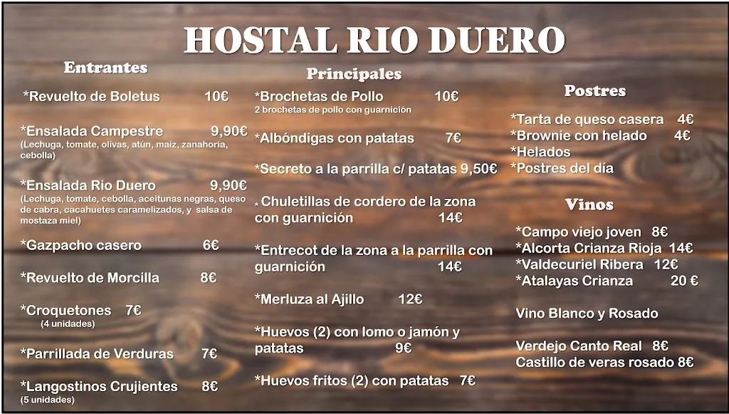 Menu_Hostal Restaurante Rio Duero_Abejar_immagine_2