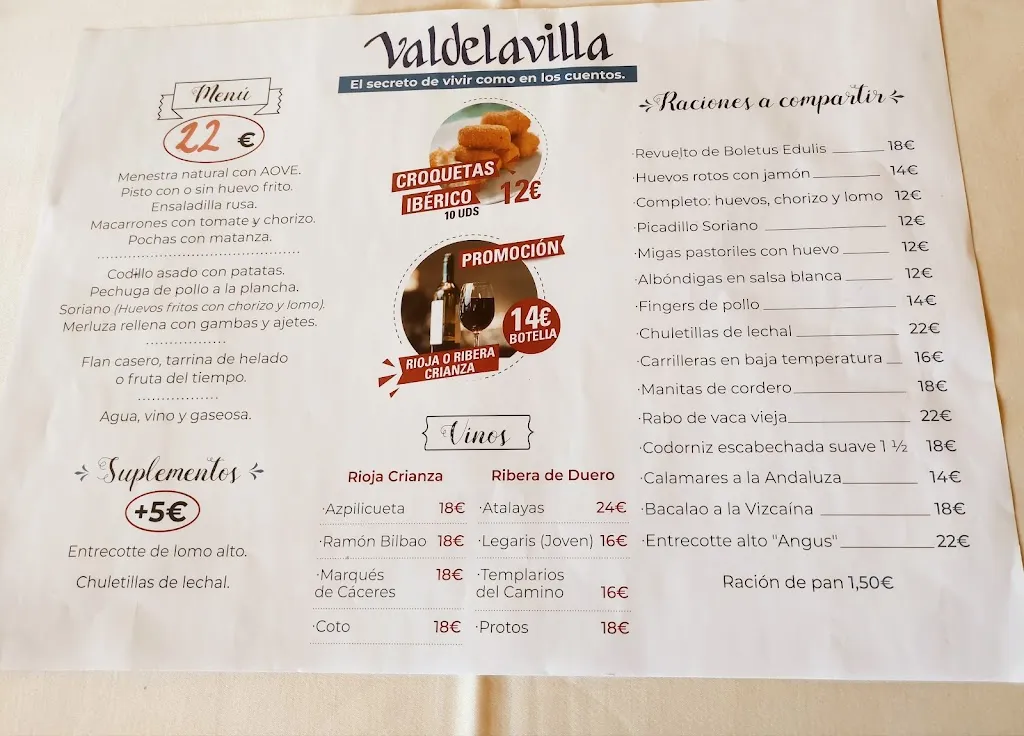 Menu_Restaurante El Pueblo de Valdelavilla_Aldealices_immagine_1