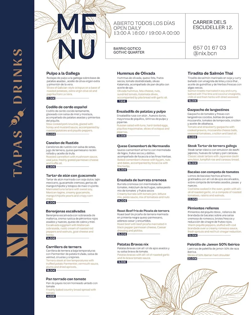 Menu_Nix Tapas & Drinks_Baraona_image_1