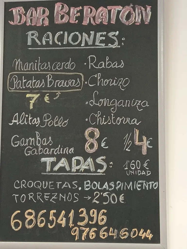 Menu_Beraton bar_Beratón_image_1