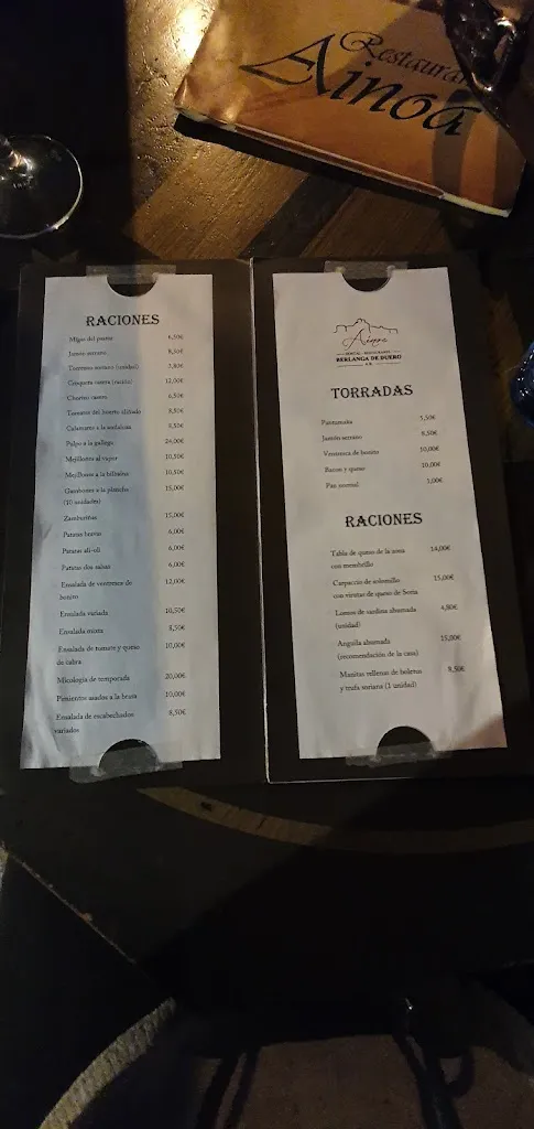 Menu_Hostal Ainoa_Berlanga de Duero_image_1