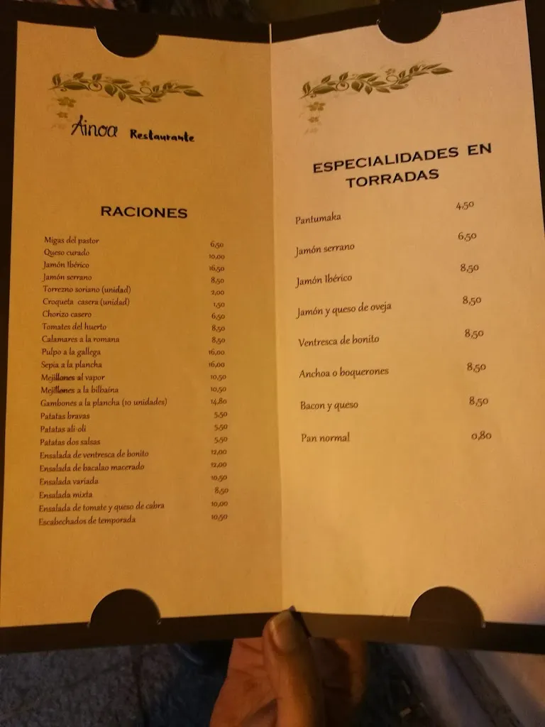 Menu_Hostal Ainoa_Berlanga de Duero_image_3