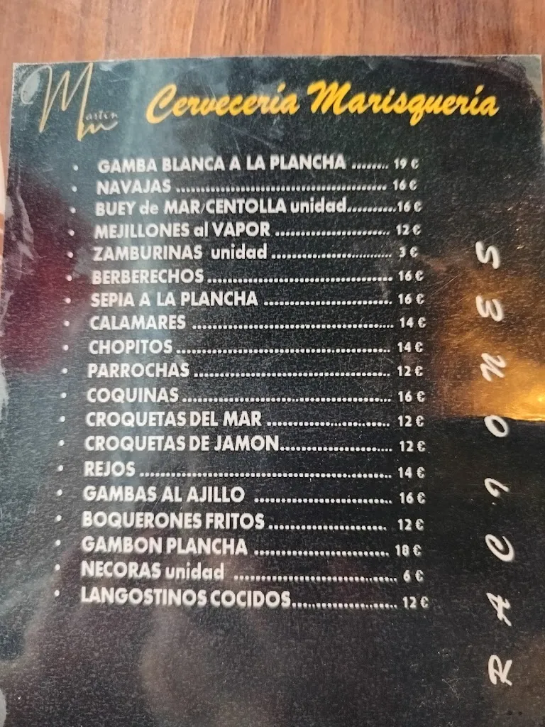 Menu_Cervecería Marisquería Martín_Buitrago_immagine_2