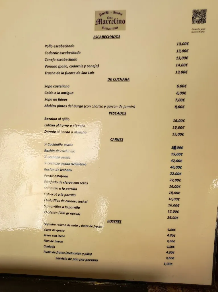 Menu_Restaurante Casa Marcelino_Burgo de Osma-Ciudad de Osma_immagine_1