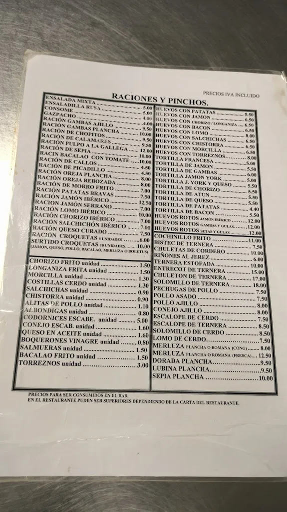 Menu_Restaurante Carlos Mary_Candilichera_immagine_1