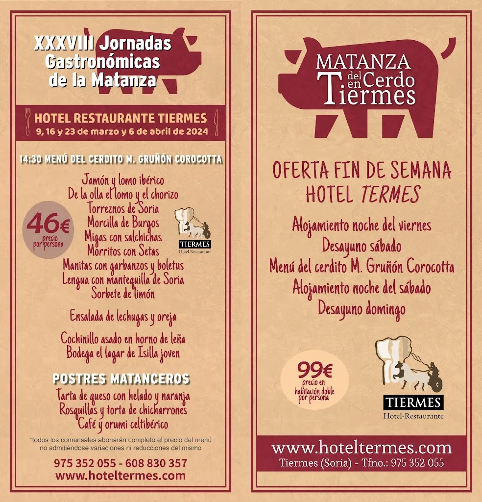 Menu_HOTEL-RESTAURANTE TIERMES_Carrascosa de Abajo_immagine_1